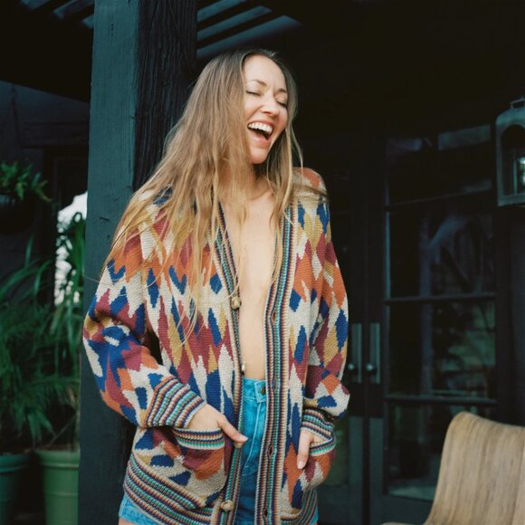 Stoned Immaculate Multicolor Geometric Cardigan - Picture 3 of 12